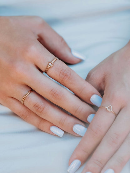 Knot Heart Gold Ring