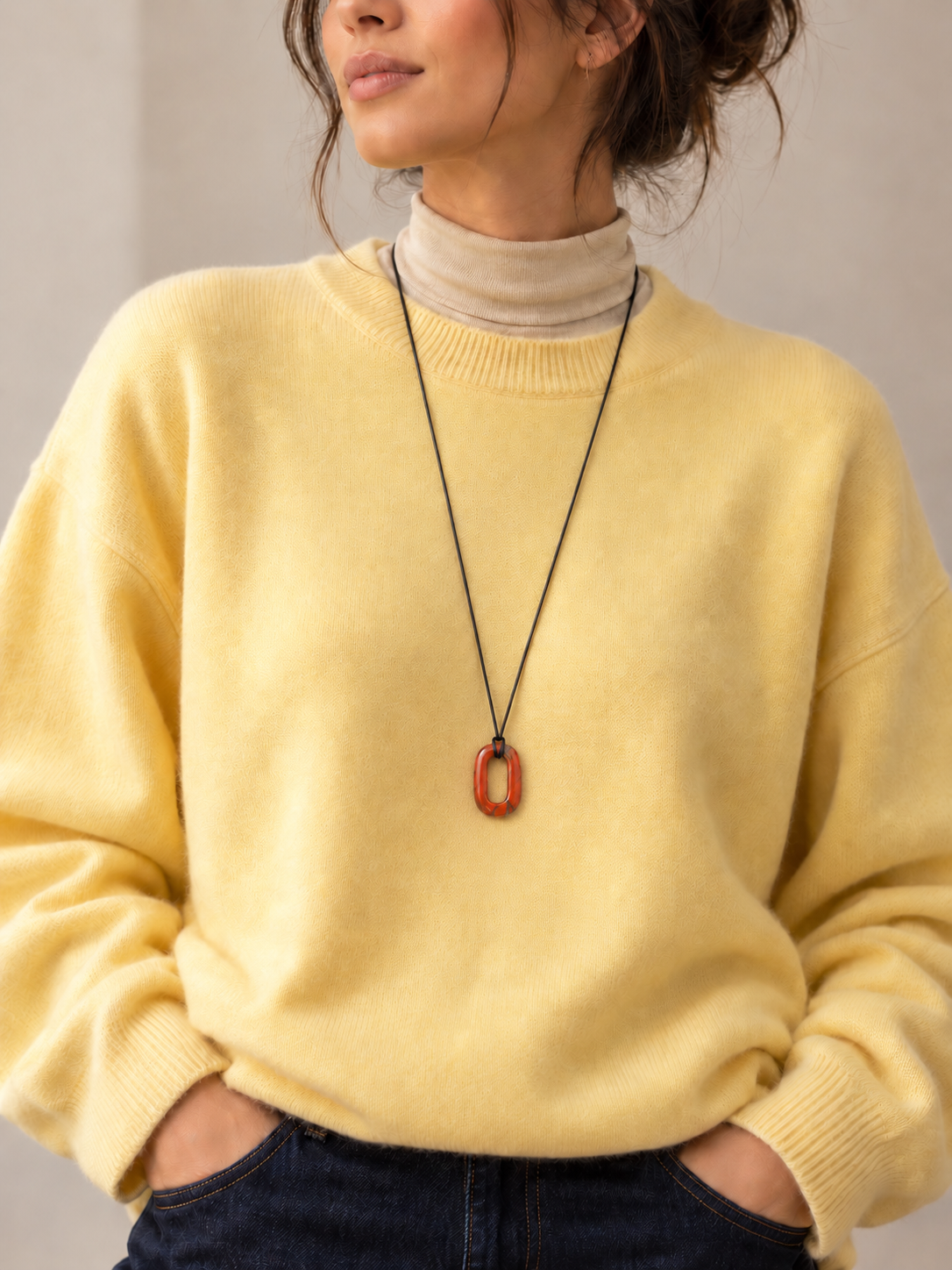 Mist Loop Natural Gemstone Cord Necklace
