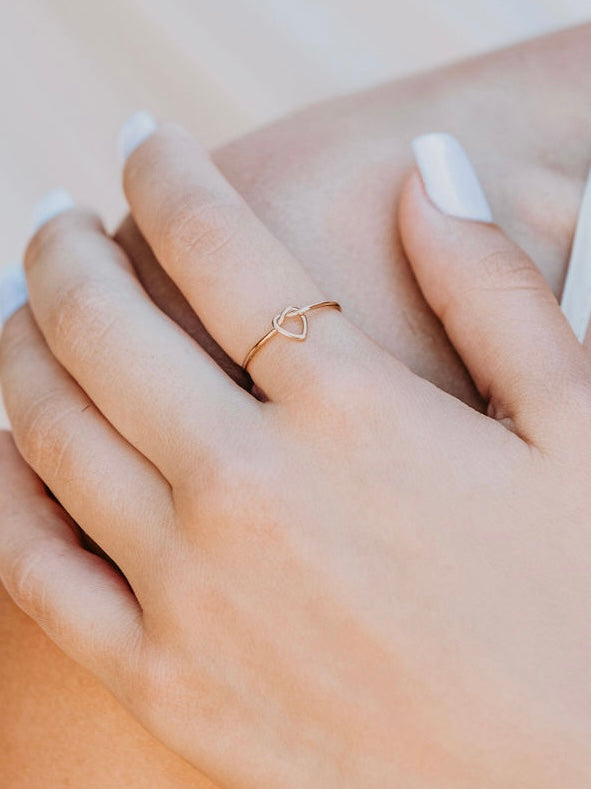 Knot Heart Gold Ring