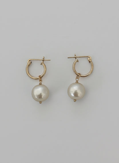 Fresh Pearl Hoop Earrings