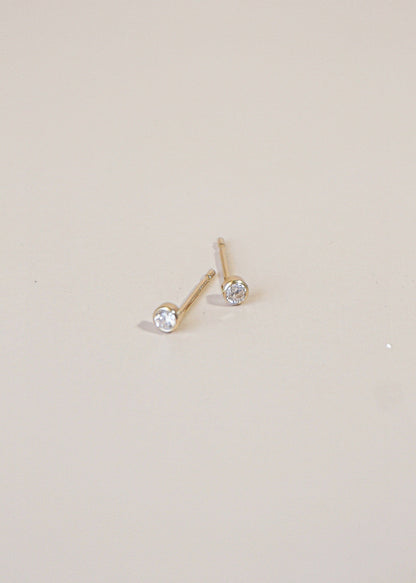 Tiny Diamond Stud Earrings