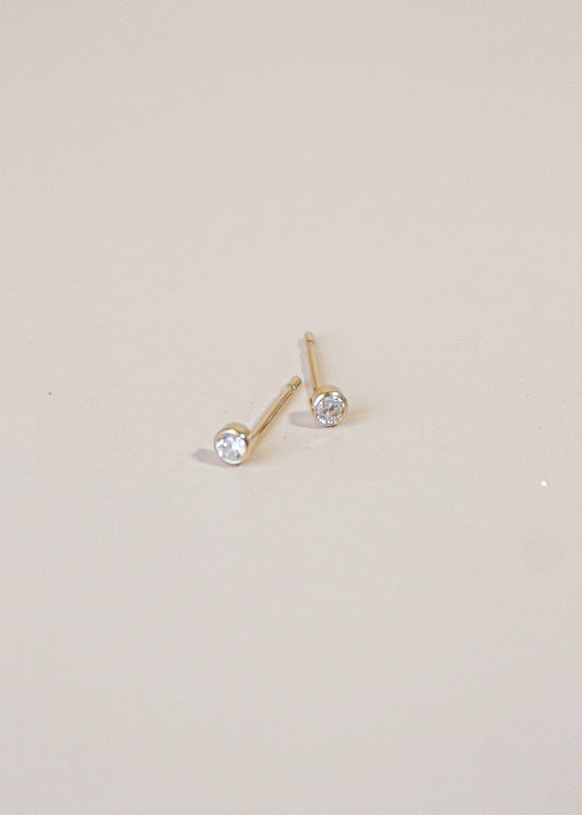 Tiny Diamond Stud Earrings
