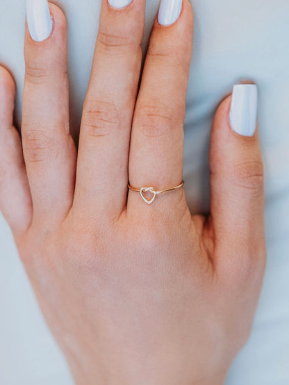 Knot Heart Gold Ring