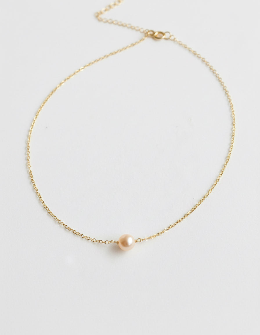 Peach Lover Pearl Choker