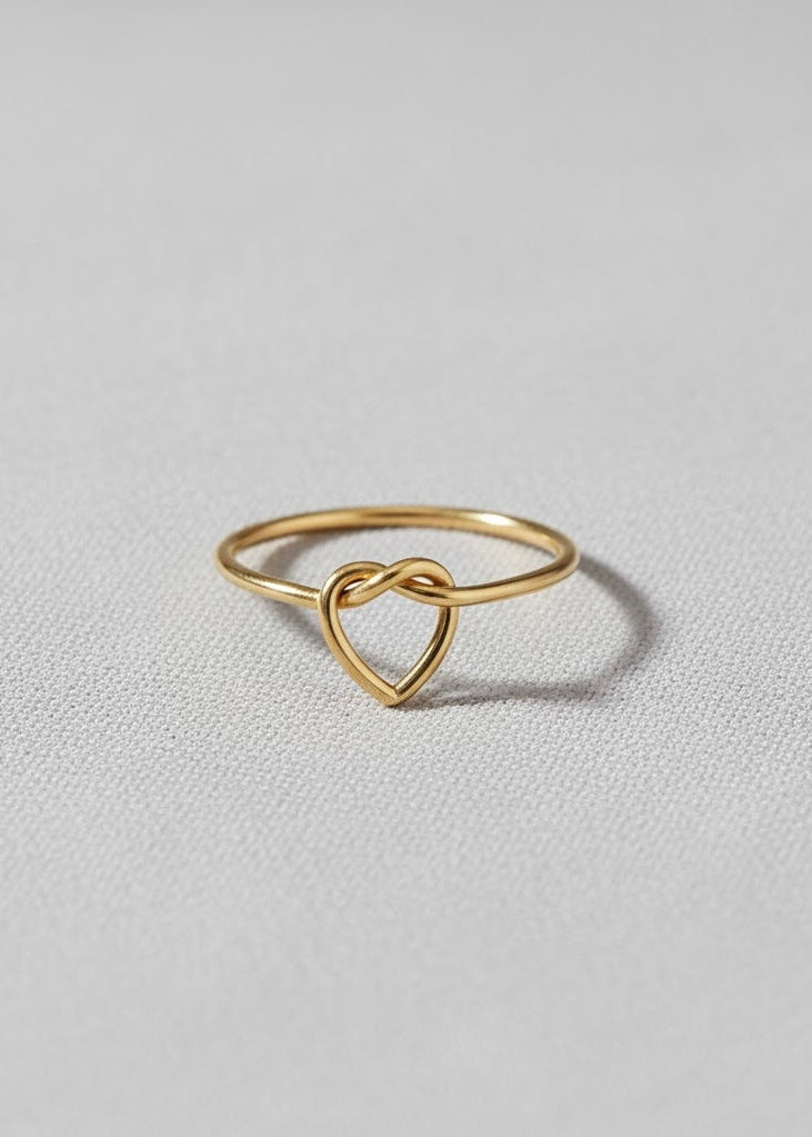 Knot Heart Gold Ring
