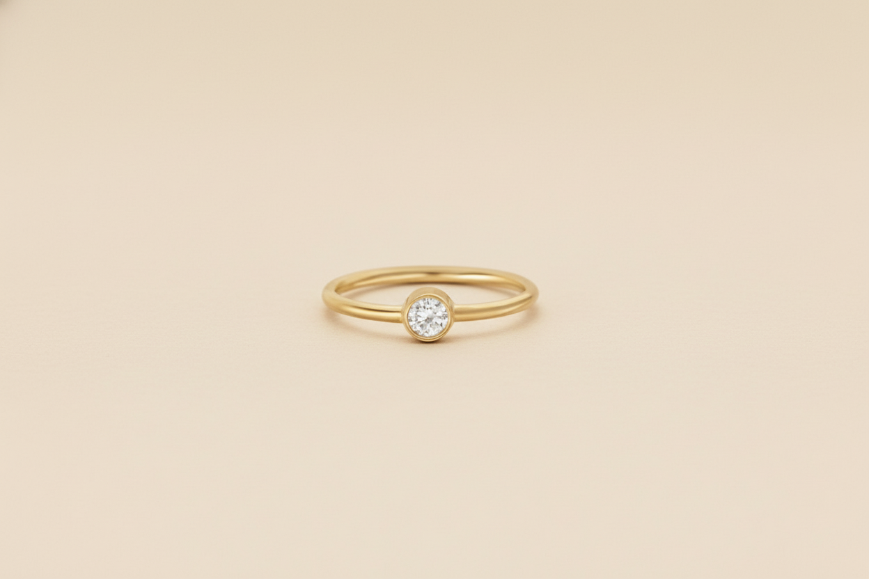 Large Bezel Ring White