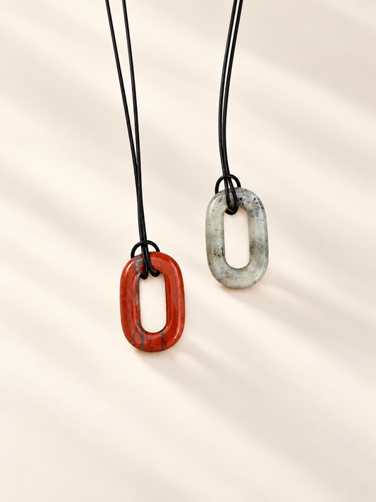 Mist Loop Natural Gemstone Cord Necklace