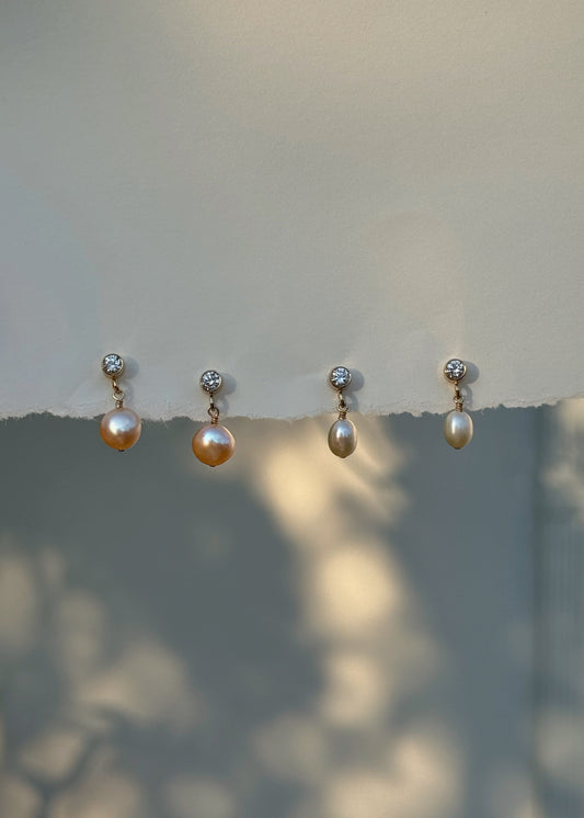 Pearl & Diamond Earrings