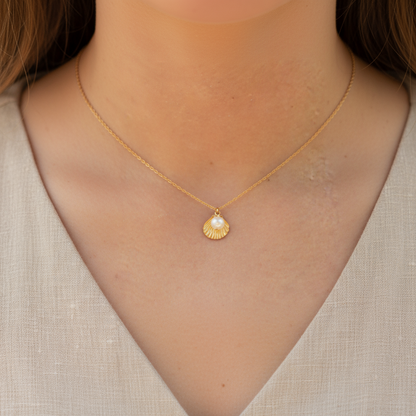 Calico Sea Shell Necklace