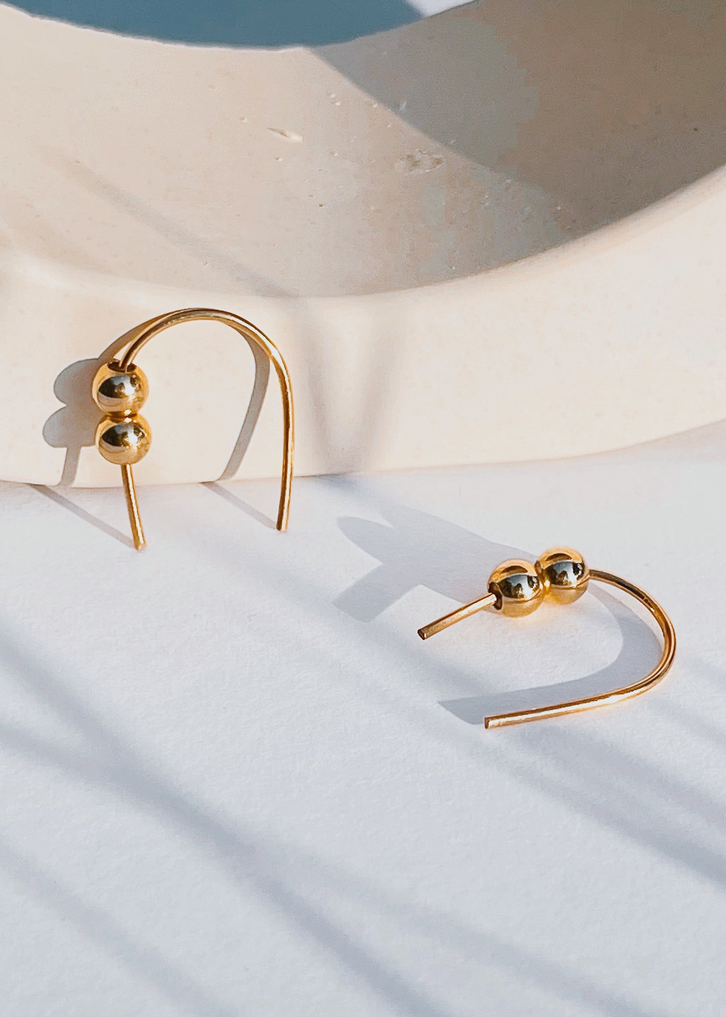 Jassy Gold Beaded Hoop Earrings