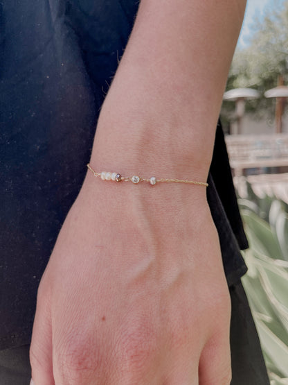 Rose of Sharon Bracelet - 14K Gold Filled Pearl & Crystal Jewelry